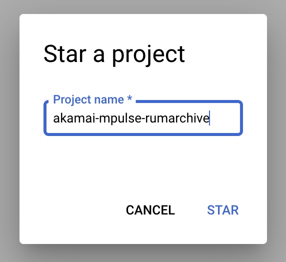 Starring the BigQuery project