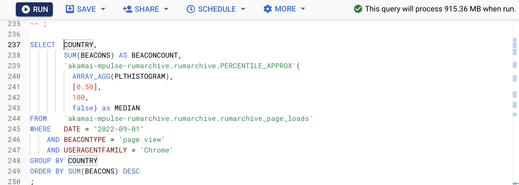 Estimating BigQuery costs